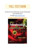 Test Bank for Porth's Pathophysiology: Concepts of Altered Health States 10th Edition Norris
