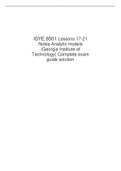 ISYE 6501 Lessons 17-21 Notes Analytic models (Georgia Institute of Technology) Complete exam guide solution