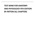 TEST BANK FOR ANATOMY AND PHYSIOLOGY 9TH EDITION 2024 LATEST REVISED UPDATE  BY PATTON COMPLETE CHAPTERS 