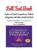 Kaplan and Sadock’s Comprehensive Textbook of Psychiatry 10th Edition Sadock Test Bank