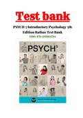 PSYCH 5 Introductory Psychology 5th Edition Rathus Test Bank ISBN:978-1305662704|Complete Guide A+