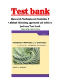 Research Methods and Statistics A Critical Thinking Approach 5th Edition Jackson Test Bank ISBN:978-0357670934|Complete Guide A+