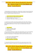  2022&sol;2023 HESI Mental Health RN Questions and Answers from V1-V3 Test Banks and Actual Exams Rated A&plus;