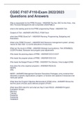 CGSC F107-F110-Exam 2022&sol;2023 Questions and Answers