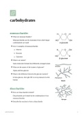 Carbohydrates Notes - A Level Biology