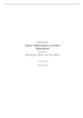 Summary MATH 5101: Linear Mathematics in Finite Dimensions