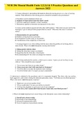 NUR 256 Mental Health Units 1,2,3,4 & 5 Practice Questions and Answers 2022 -    Galen College Of Nursing