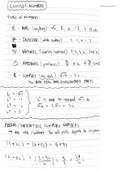 Complex Numbers A-level Further Maths Summary (Barton Peveril College)