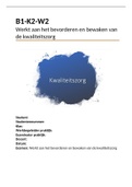 B1-K2-W2 Werkt aan het bevorderen en bewaken van de kwaliteitszorg