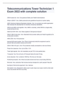 Telecommunications Tower Technician 1 Exam 2022 with complete solution