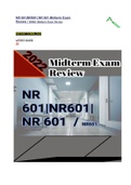 |Solved% |NR 601-NR601 NR 601-Midterm ExamReview -NR601 Midterm Exam Review-Full Study pack | 2022 Review|