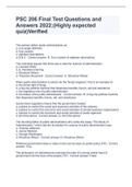 PSC 206 Final Test Questions and Answers 2022&semi;&lpar;Highly expected quiz&rpar;Verified