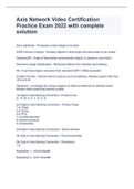 Axis Network Video Certification Practice Exam 2022 with complete solution