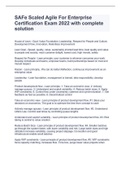 SAFe Scaled Agile For Enterprise Certification Exam 2022 with complete solution
