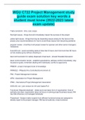 WGU C722 Project Management study guide exam solution key words a student must know &lpar;2022-2023 latest exam update&rpar;