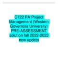 several solutions combined for WGU C722 Project Management  latest working update questions and answers 2022-2023 
