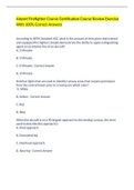 Airport Firefighter Course Certification Course Review Exercise With 100&percnt; Correct Answers