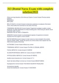 313 &vert;Dental Nurse Exam with complete solution&vert;2022