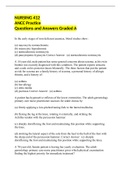 NURSING 412 ANCC Practice  Questions and Answers Graded A