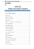 A Complete Test Preparation Test Bank  For  HESI A2 Health Information Systems 