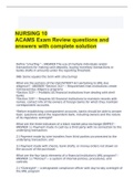 NURSING 10 ACAMS Exam Review questions and answers with complete solution