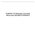 NURSING 212 Maternity Case Study Olivia Jones 2022 BEST FINDINGS 