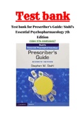 Stahl's Essential Psychopharmacology Prescriber's Guide 7th Edition Stephen M. Stahl Test bank ISBN: 9781108926010|Test bank  |Complete Guide A+
