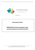 BSBXCS402 Task 2.docx>BSBXCS402 Promote workplace cybersecurity awareness and best practice