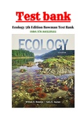 Test bank For Ecology 5th Edition by  William D. Bowman; Sally D. Hacker ISBN:978-1605359212|1-25 Chapter|Complete Guide A+