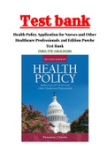 Health Policy Application for Nurses and Other Healthcare Professionals 2nd Edition Porche Test Bank ISBN: 9781284130386|1 - 17 Chapter|Complete Guide A+