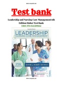 Leadership and Nursing Care Management 6th Edition  Diane L. Huber Test Bank ISBN: 9780323389662|1-27 Chapter|Complete Guide A+