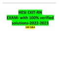 HESI EXIT-RN EXAM- with 100&percnt; verified solutions-2022-2023