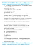 NURSING 319 CARDIAC Medsurg 3 exam 2 Questions and Answers Guaranteed Success Latest Update 2022&sol;2023