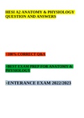 HESI A2 ANATOMY & PHYSIOLOGY QUESTION AND ANSWERS &vert; 100&percnt; CORRECT Q&A &vert; BEST EXAM PREP FOR ANATOMY & PHYSIOLOGY &vert; ENTERANCE EXAM 2022&sol;2023&period;