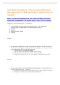 Test Bank Essentials of Nursing Leadership & Management 7th Edition Sal