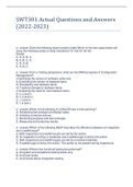 SWT301 Actual Questions and Answers &lpar;2022-2023&rpar; &vert; 100&percnt; Complete