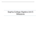 Sophia College Algebra Unit 5 Milestone