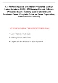 ATI RN Nursing Care of Children Proctored Exam &lpar;7 Latest Versions&comma; 2023