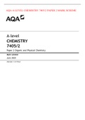 AQA A-LEVEL CHEMISTRY 7405/2 PAPER 2 MARK SCHEME