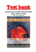 Calculus Single and Multivariable 6th Edition Hughes-Hallett Test Bank ISBN:978-1118566565 |Complete Guide A+