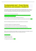 Fundamentals test 1&period; Exam Review Questions and answers&period; Graded A&plus;