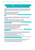 Leadership &ndash; Delegation Exam Solution Questions And Answers 2022&sol;2023