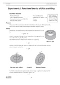 Lab-5-Experiment 5: Rotational Inertia of Disk and Ring