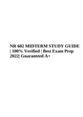NR 602 Primary Care Of The Childbearing And Childrearing Family Practicum MIDTERM STUDY GUIDE | 100% Verified | Best Exam Prep 2022| Guaranteed A+.