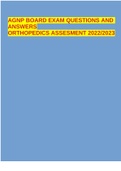 AGNP BOARD EXAM QUESTIONS AND ANSWERS ORTHOPEDICS ASSESMENT 2022/2023