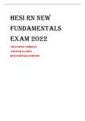 HESI RN NEW  FUNDAMENTALS  EXAM 2022 -MULTIPLE CHOICES -TESTED IN 2022 QUESTIONS&ANSWER
