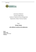 Energy change self-sufficient countries and settlements 