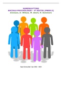 Samenvatting Sociale psychologie, ISBN: 9789043035361  Sociale Psychologie (PB0012)