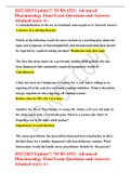 2022&sol;2023 Update&excl;&excl;&excl; NURS 6521&colon; Advanced Pharmacology Final Exam Questions and Answers Attained score A&plus;