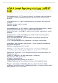 AQA A Level Psychopathology LATEST 2022